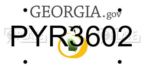 PYR3602 Georgia License Plate