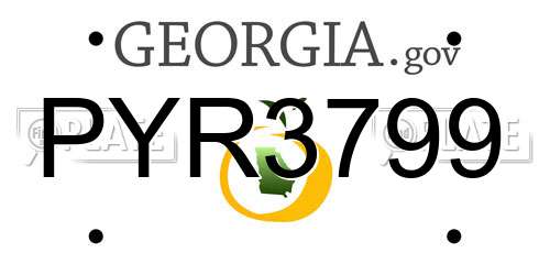 PYR3799 Georgia License Plate