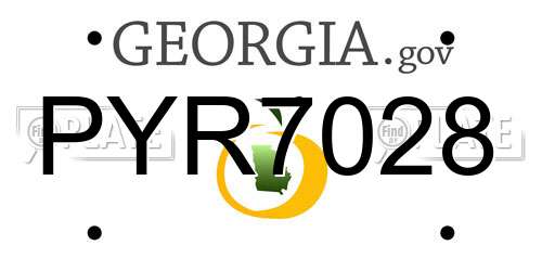 PYR7028 Georgia License Plate