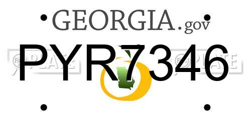 PYR7346 Georgia License Plate