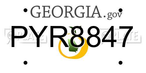 PYR8847 Georgia License Plate