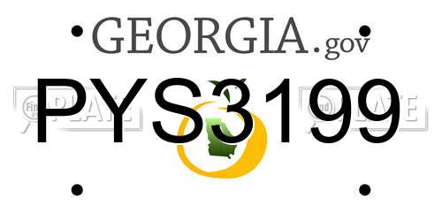 PYS3199 Georgia License Plate