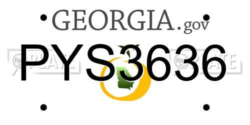 PYS3636 Georgia License Plate