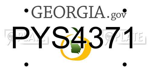 PYS4371 Georgia License Plate