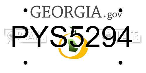 PYS5294 Georgia License Plate