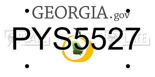 PYS5527 Georgia License Plate