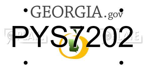 PYS7202 Georgia License Plate