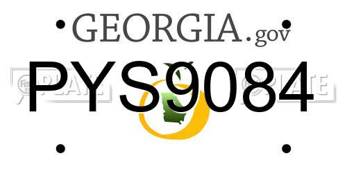 PYS9084 Georgia License Plate