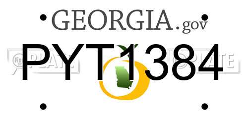 PYT1384 Georgia License Plate