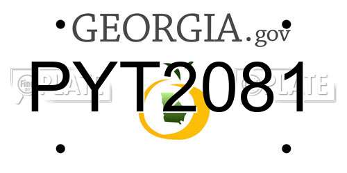 PYT2081 Georgia License Plate