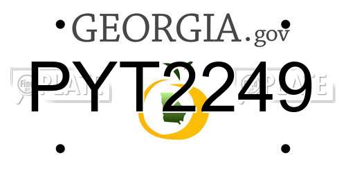 PYT2249 Georgia License Plate
