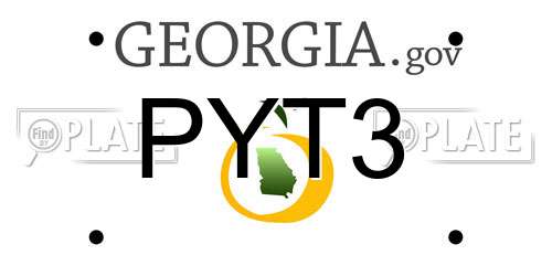 PYT3 Georgia License Plate