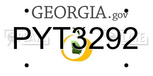 PYT3292 Georgia License Plate