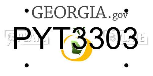 PYT3303 Georgia License Plate