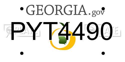 PYT4490 Georgia License Plate