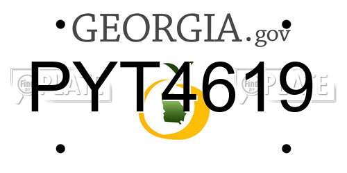 PYT4619 Georgia License Plate