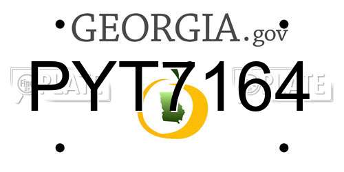 PYT7164 Georgia License Plate