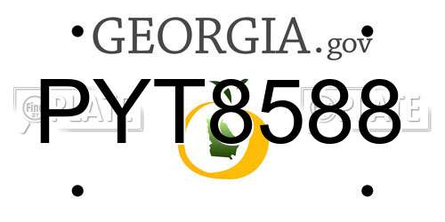 PYT8588 Georgia License Plate