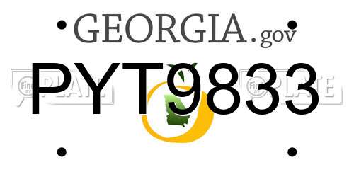 PYT9833 Georgia License Plate