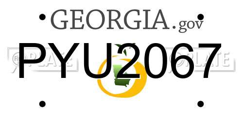 PYU2067 Georgia License Plate