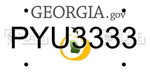 PYU3333 Georgia License Plate