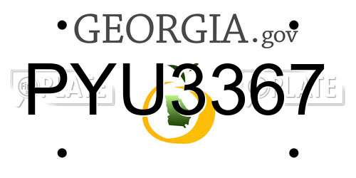 PYU3367 Georgia License Plate