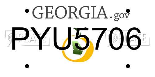 PYU5706 Georgia License Plate