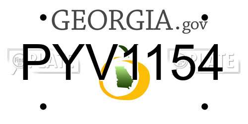 PYV1154 Georgia License Plate
