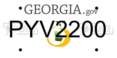 PYV2200 Georgia License Plate