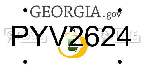 PYV2624 Georgia License Plate