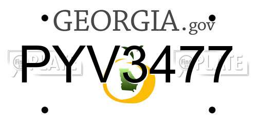 PYV3477 Georgia License Plate