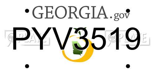 PYV3519 Georgia License Plate
