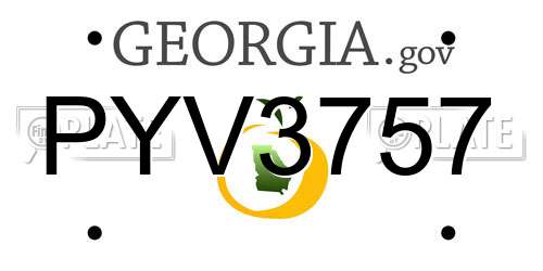 PYV3757 Georgia License Plate