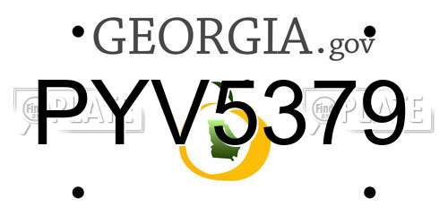 PYV5379 Georgia License Plate