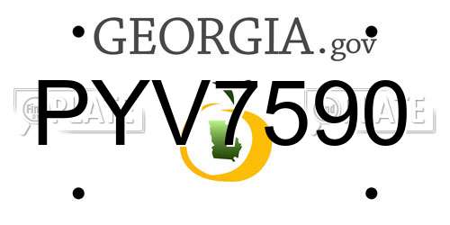 PYV7590 Georgia License Plate