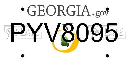 PYV8095 Georgia License Plate