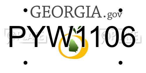 PYW1106 Georgia License Plate
