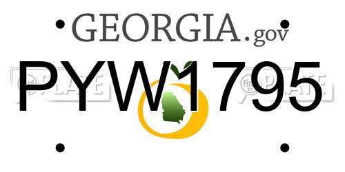 PYW1795 Georgia License Plate