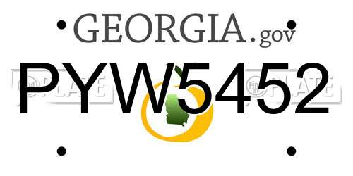 PYW5452 Georgia License Plate