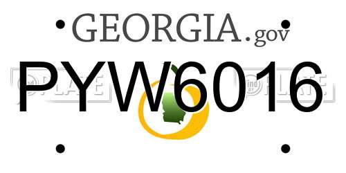 PYW6016 Georgia License Plate