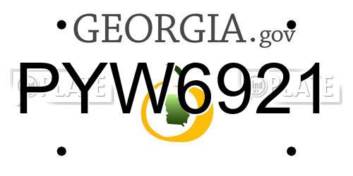 PYW6921 Georgia License Plate