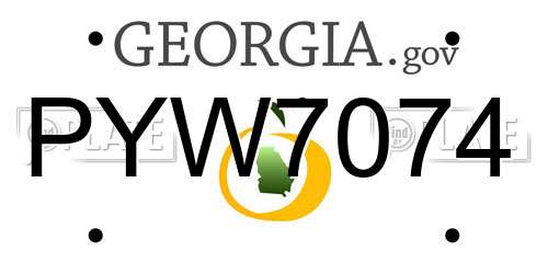 PYW7074 Georgia License Plate