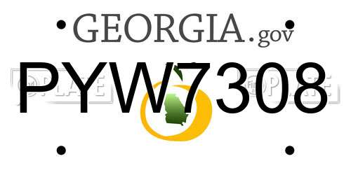 PYW7308 Georgia License Plate