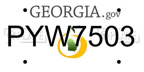 PYW7503 Georgia License Plate
