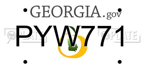 PYW771 Georgia License Plate