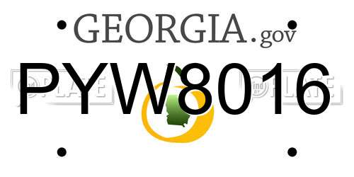 PYW8016 Georgia License Plate