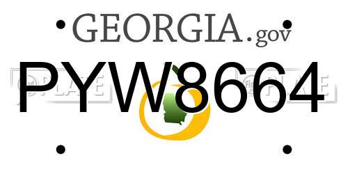 PYW8664 Georgia License Plate
