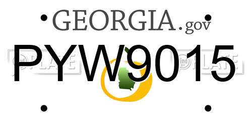 PYW9015 Georgia License Plate