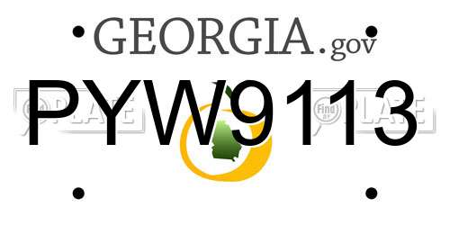 PYW9113 Georgia License Plate