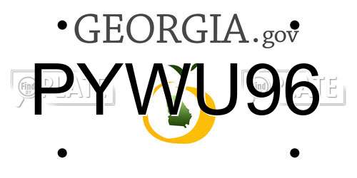 PYWU96 Georgia License Plate
